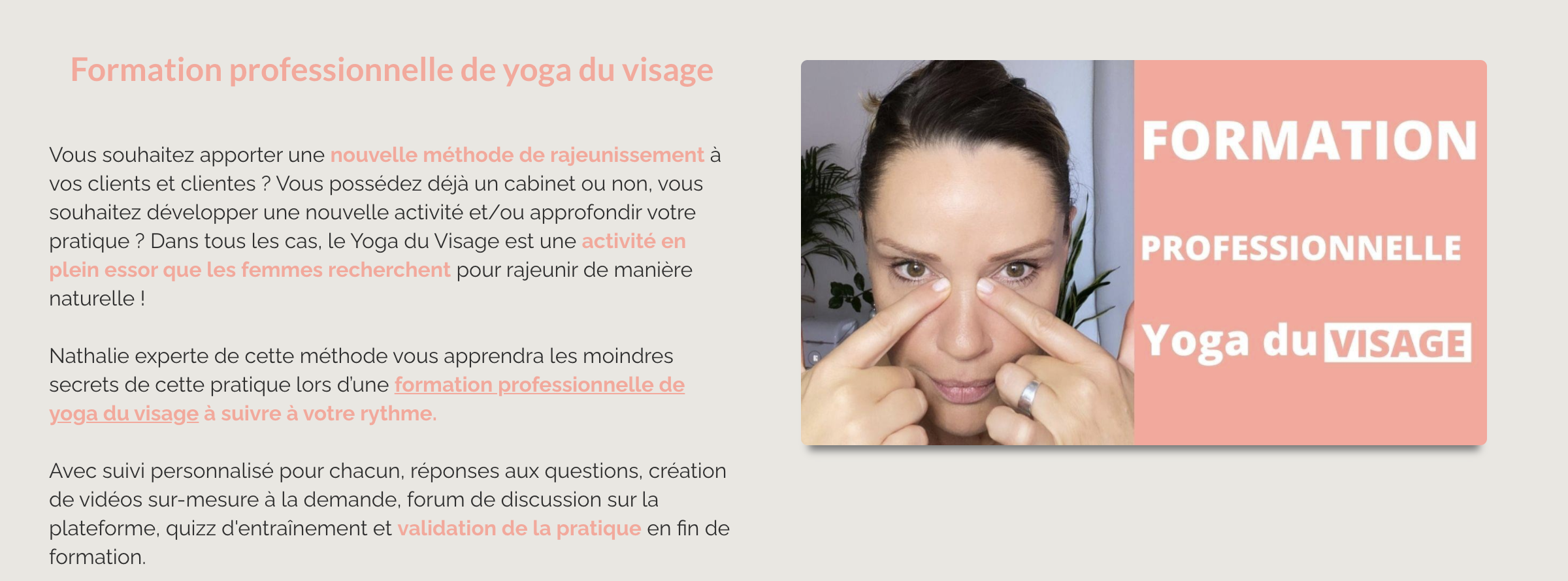 formation yoga visage